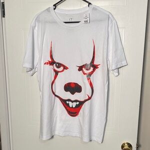Men's White T-Shirt with Red Graphic Design